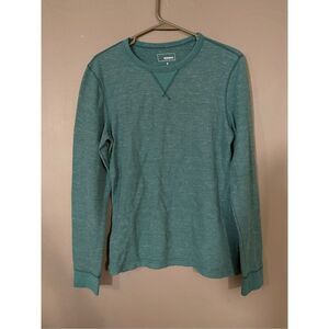 Sonoma Thermal Shirt  Green Thermal Waffle Weave Long Sleeve Small